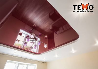 Многоуровневый натяжной потолок с точечной подсветкой M-10