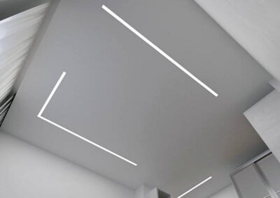 Тканевый натяжной потолок с led линиями